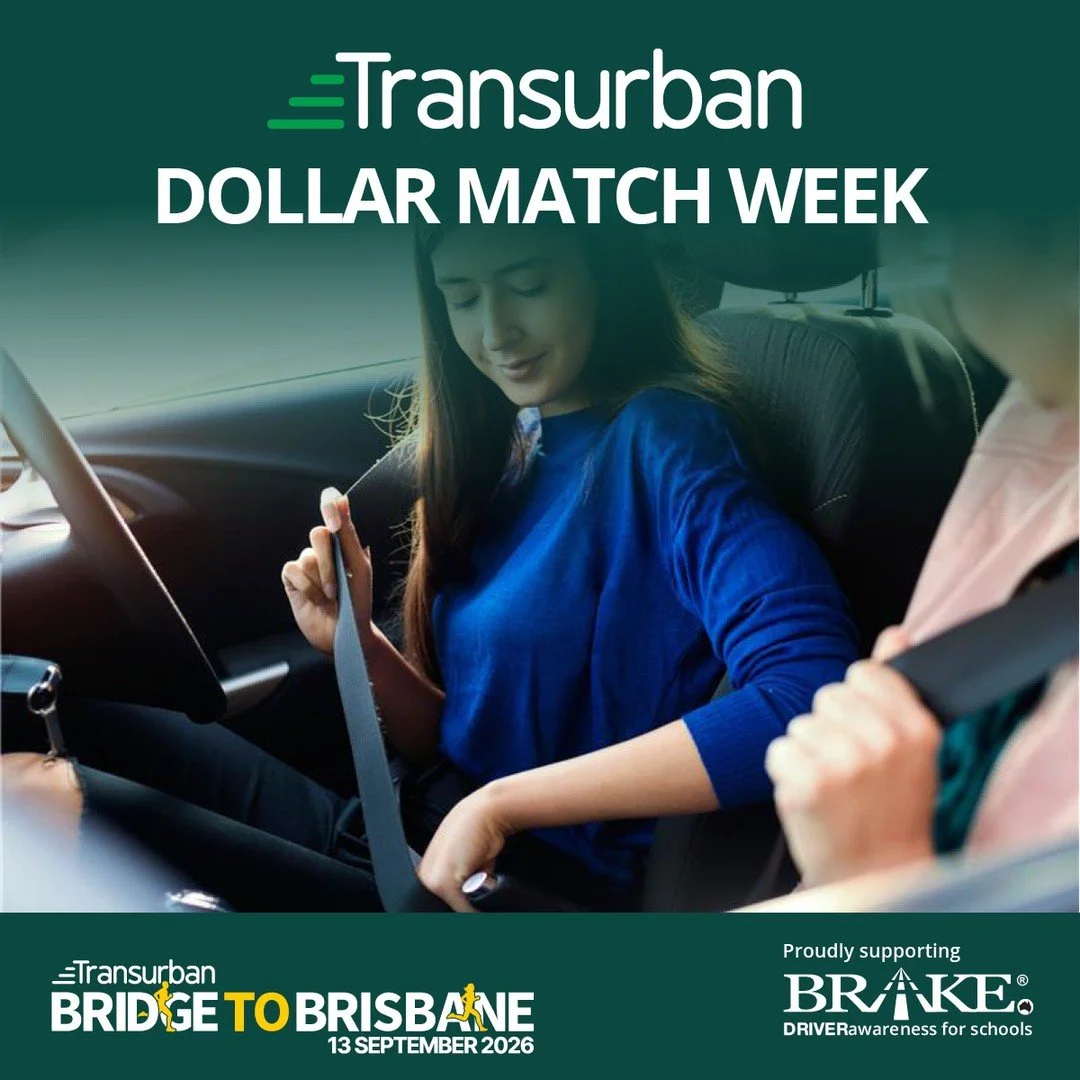 This National Road Safety Week, our major event partner, @Transurban, is matching all donations for their charity partner, @BRAKE Australia.

This means every dollar you donate becomes two, helping to deliver BRAKE&rsquo;s life-saving road safety edu