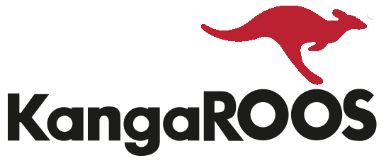 KangaROOS logo with black text and a red square above the word 'KangaROOS'.