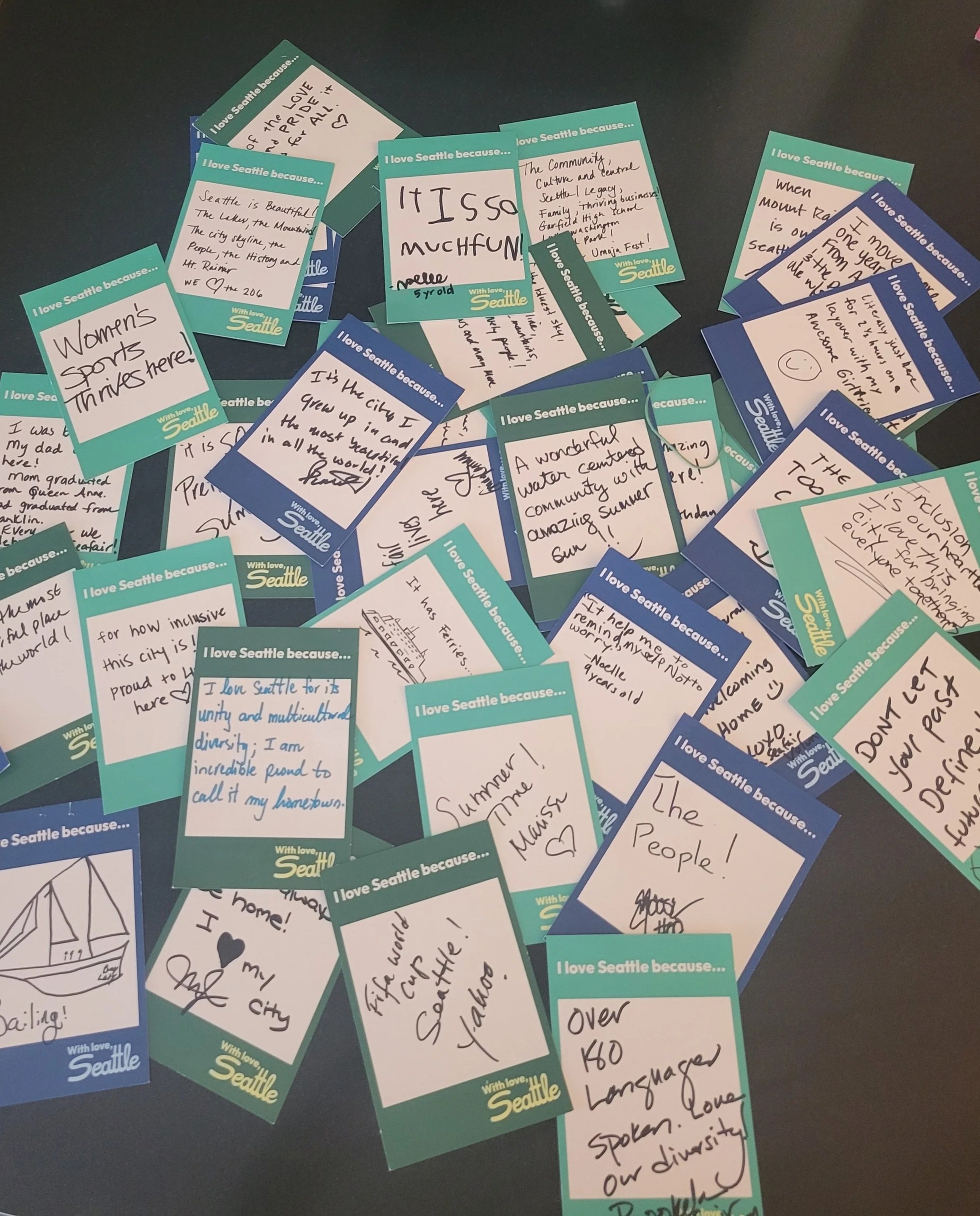 Pile of Love Notes from Seafair Installation