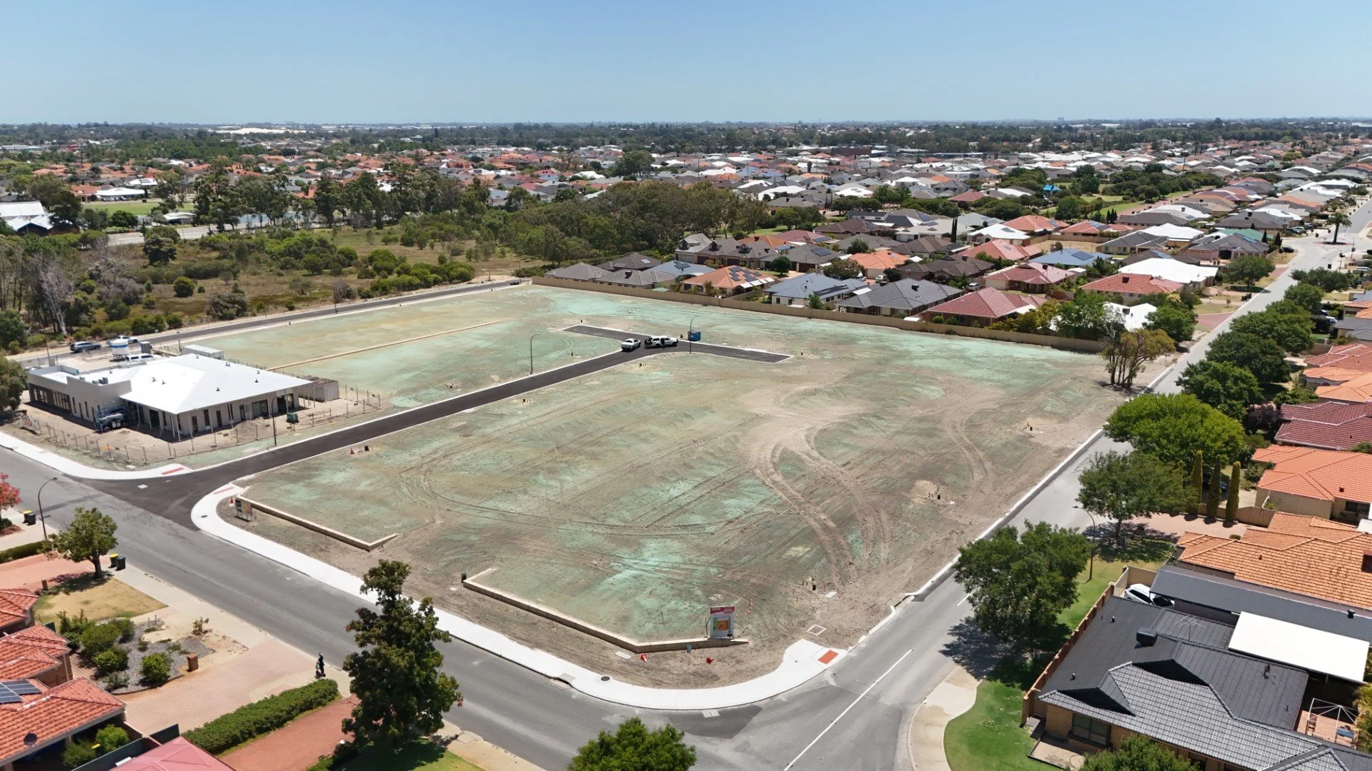 Professional land surveying services Perth on suburban development site