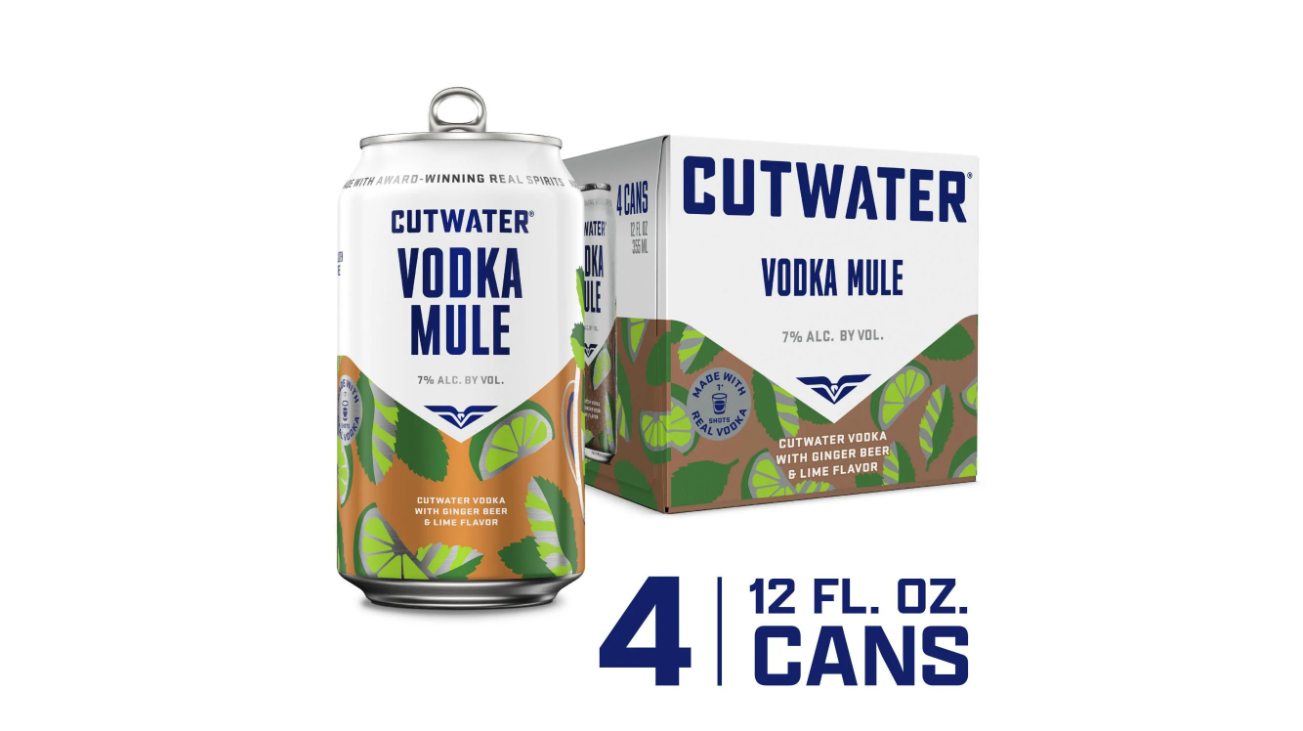 Cutwater Cocktails Ginger Beer & Lime Vodka Mule Cocktail Cans