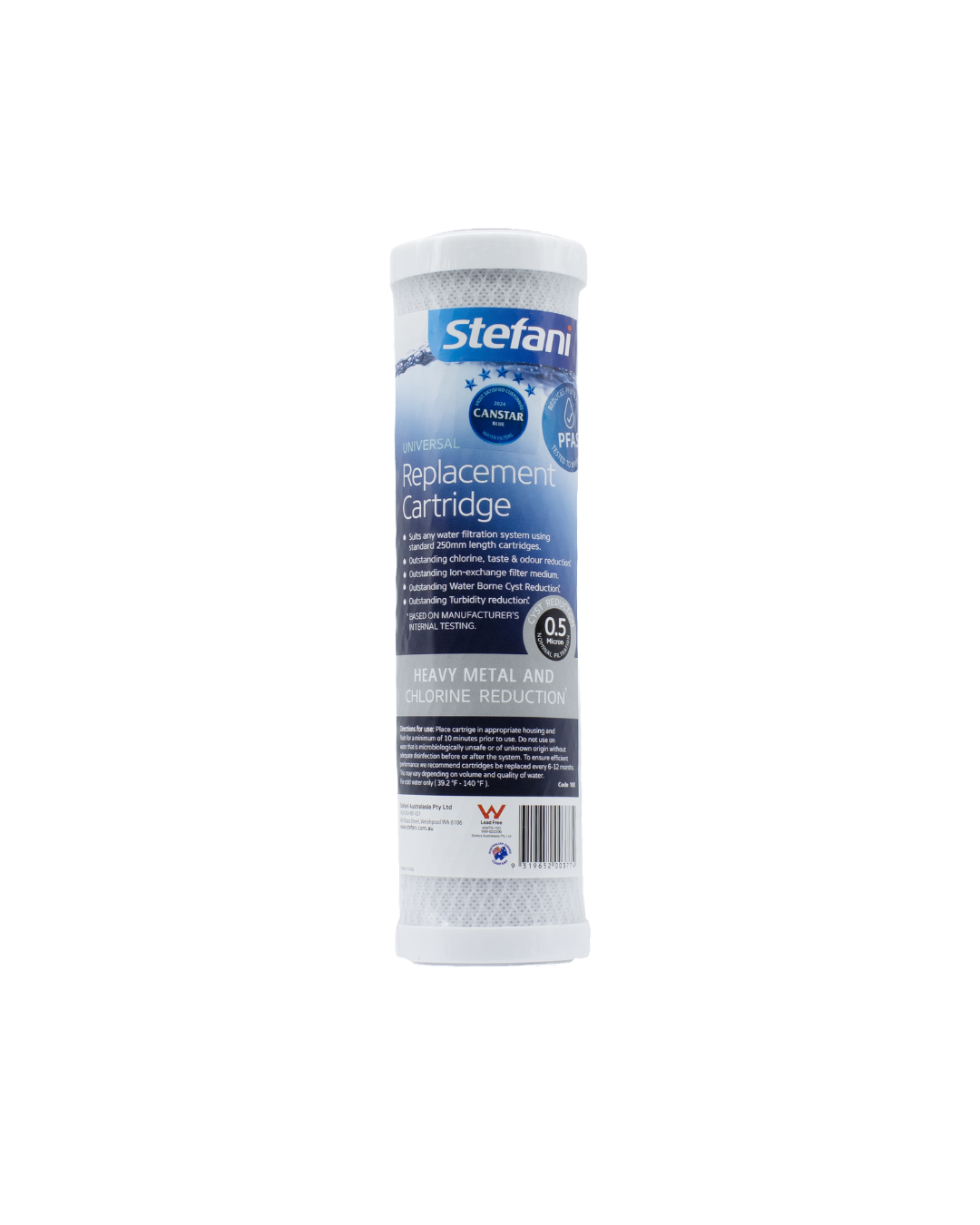 Stefani 10" Universal replacement cartridge Carbon 0.5 Micron