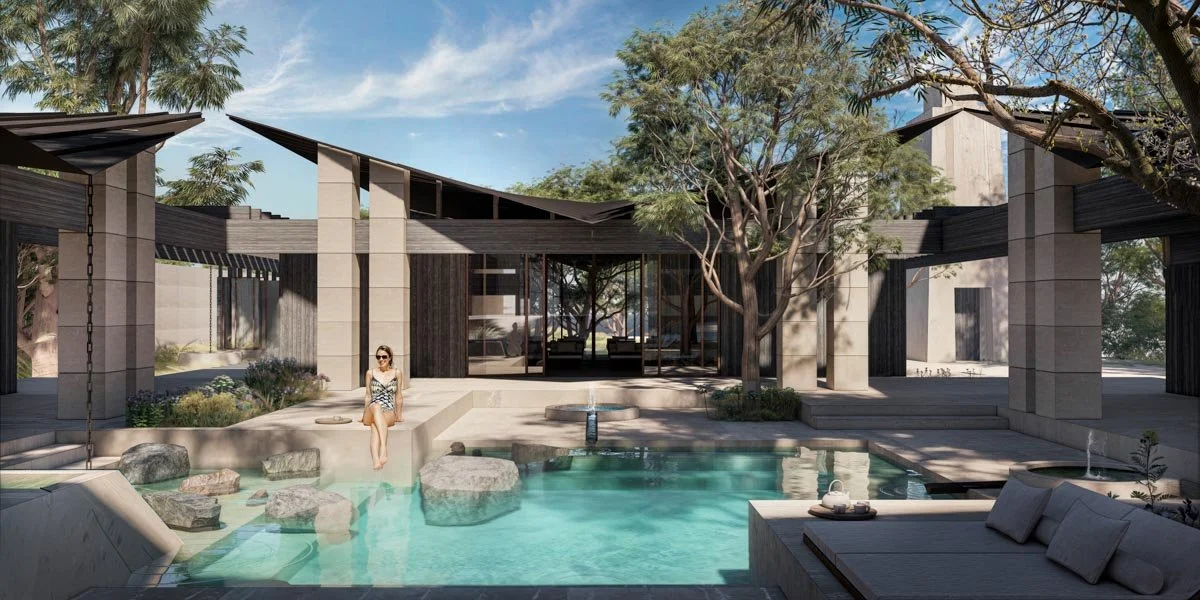 A rendering showing the best EB5 project Waldorf Astoria Texas by Hilton.