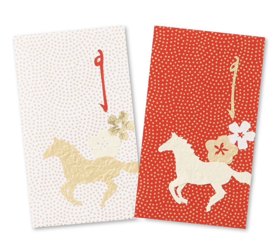 Bao lì xì  giấy washi - Red & White
