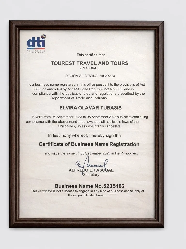 Tourest DTI Certificate
