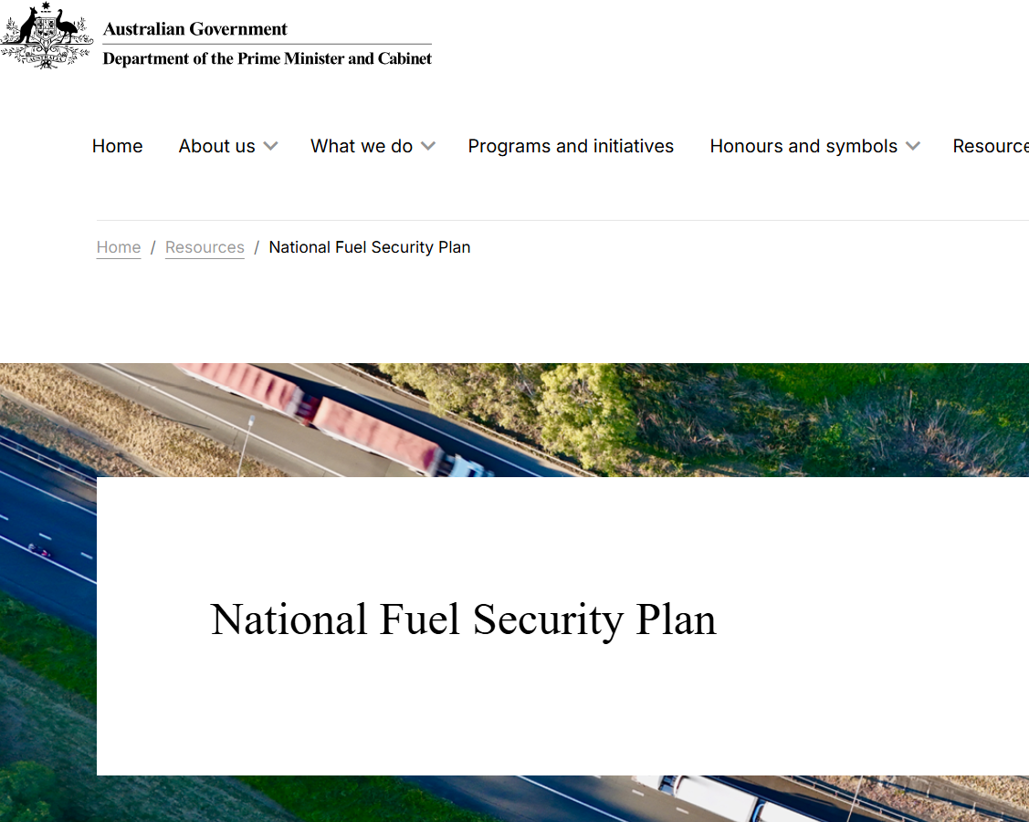 National Fuel Security Plan