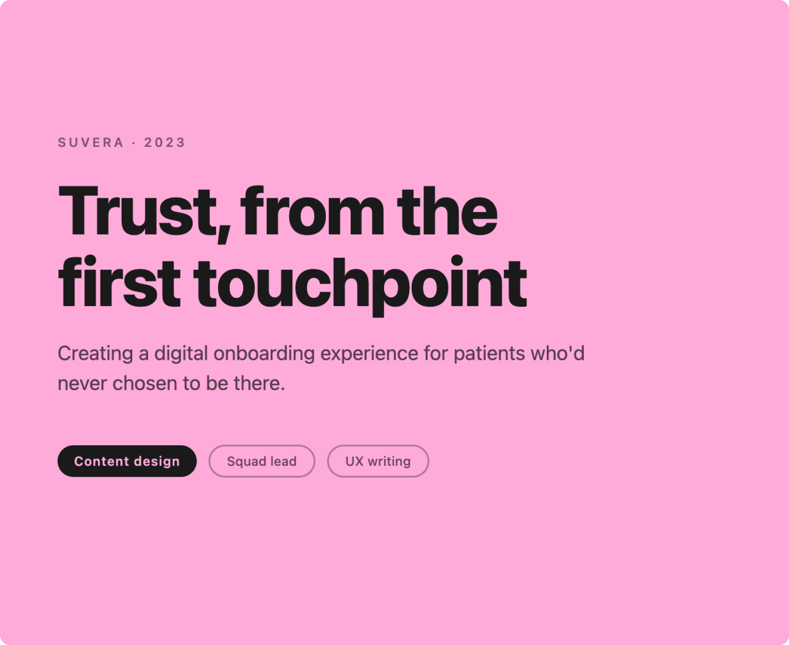 Trust from the first touchpoint