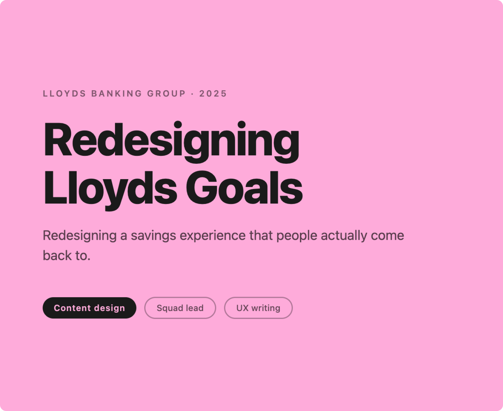 Redesigning Lloyds goals