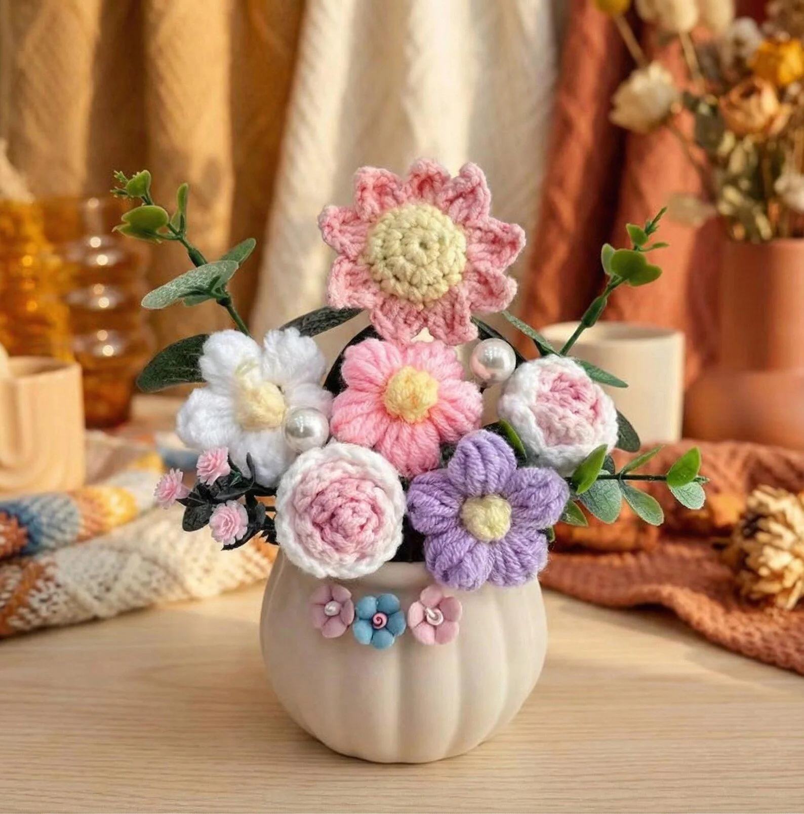 Pink Purple Ceramic Succulent Plant