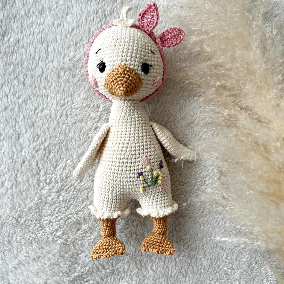 Crochet Duck Toy – Organic Cotton Amigurumi Doll