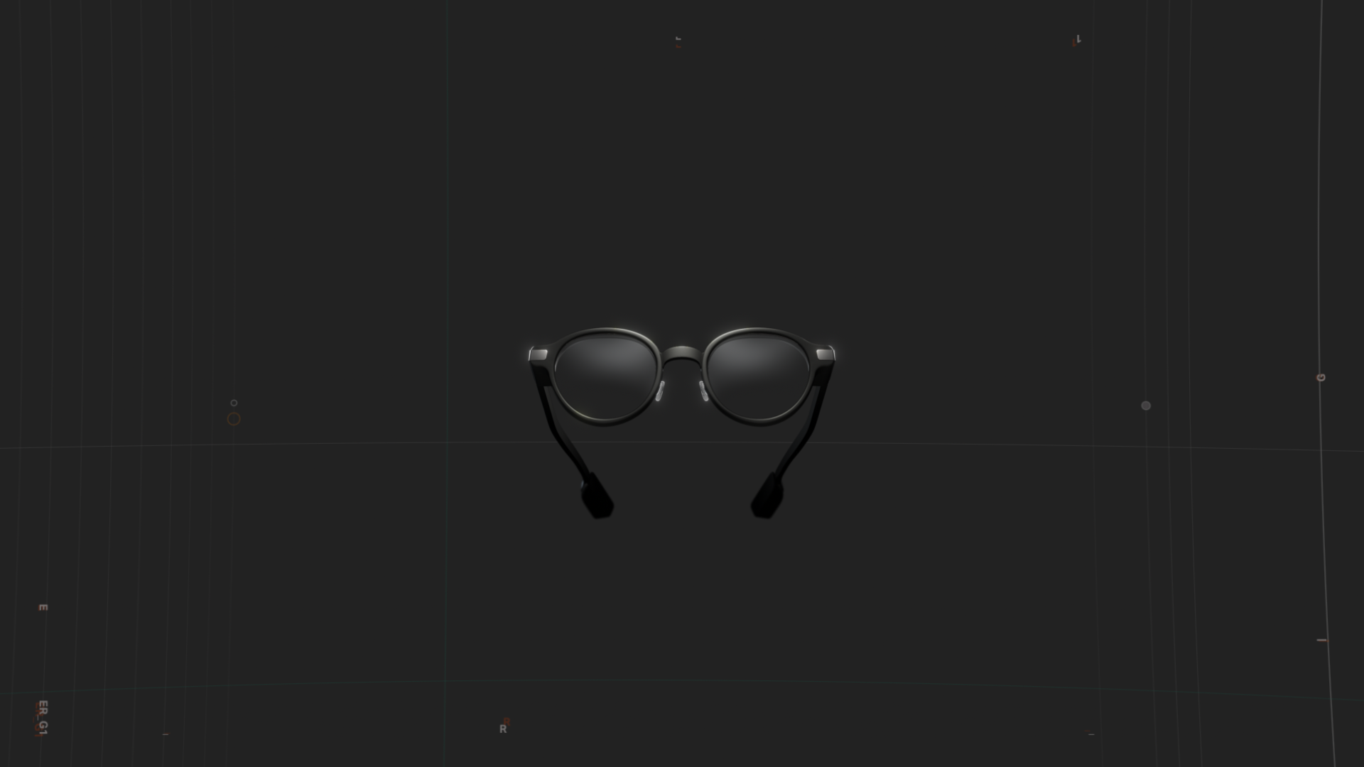 Black round sunglasses on a dark background