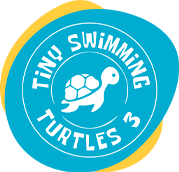 Logo of Tiny Swimming Turtles featuring a turtle illustration and circular text.