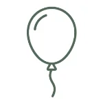 Ein einfacher gezeichneter Ballon mit Schnur