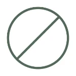 Ein Kreis mit einer diagonalen Linie, die ihn durchkreuzt, Symbol für Verbot oder kein Zutritt.