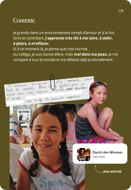 Enfance dans un environnement strict. Apprentissage du silence et de l'effacement