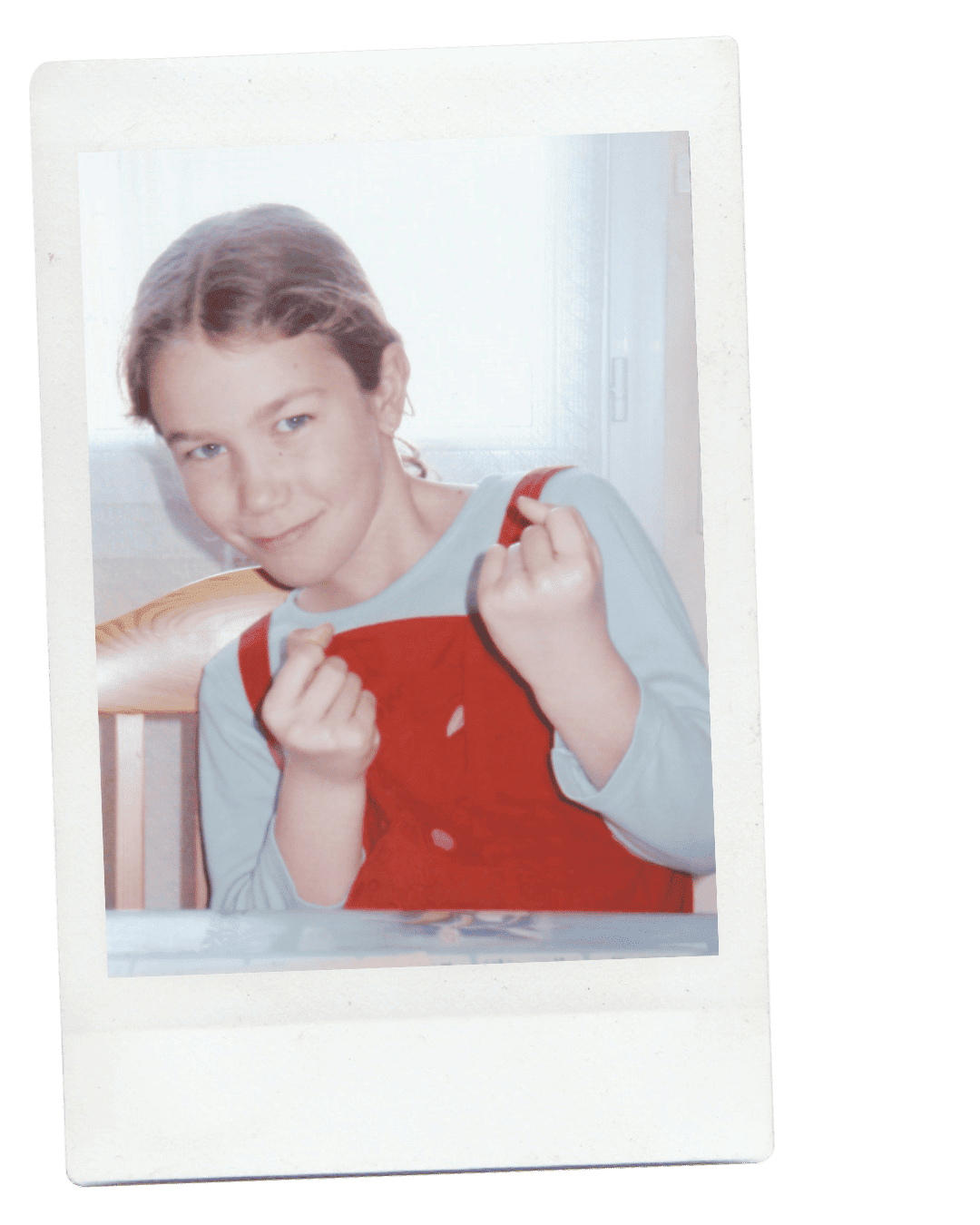 Polaroid d'enfance — en train de boxer