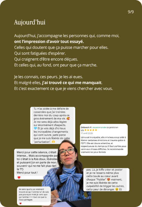 Aujourd'hui. Accompagner celleux qui ont tout essayé et doutent encore