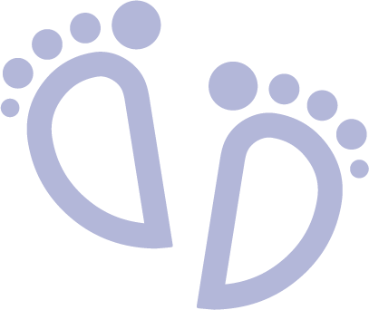 Illustration of light purple footprints.