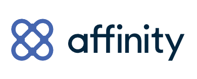 Affinity logo with stylized blue icon and text