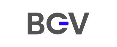 Logo with letters "BCV" in gray and a blue accent on the "C."