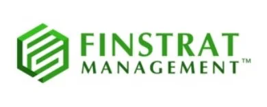 Logo of Finstrat Management with a green hexagonal icon on the left and the company name in green text.