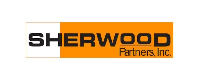 Sherwood Partners, Inc. company logo with the name in black and orange text inside a rectangular border.