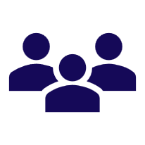 Icon of three people in silhouette