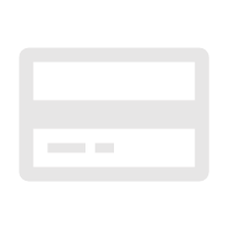 Gray icon of a credit card with two horizontal stripes