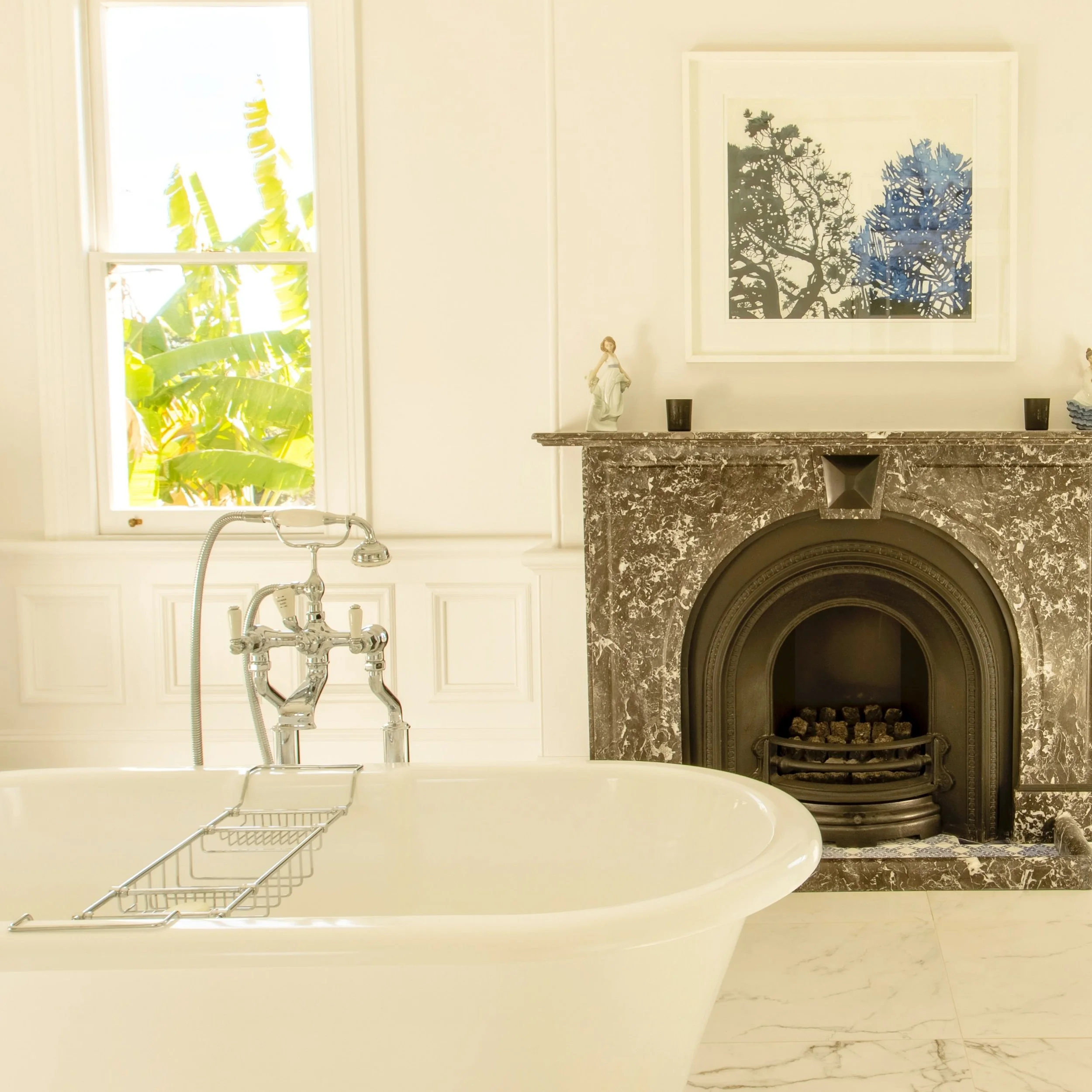 A bathroom with history | Ravenscourt

A beautiful balance of heritage architecture and contemporary living. 

The marble fireplace taking centre stage, while the free standing bath introduces a modern element without taking away from the rooms chara