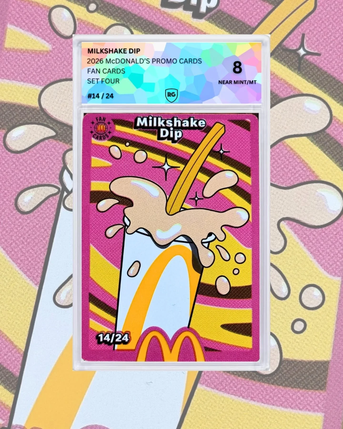 A sweet treat, from the very top shelf! 🥛🍟
We&rsquo;re dipping deep into nostalgia with this ultra-exclusive Milkshake Dip card, officially graded an 8 and numbered 14 of only 24!

Perfectly preserved and ready for your collection. Who&rsquo;s crav