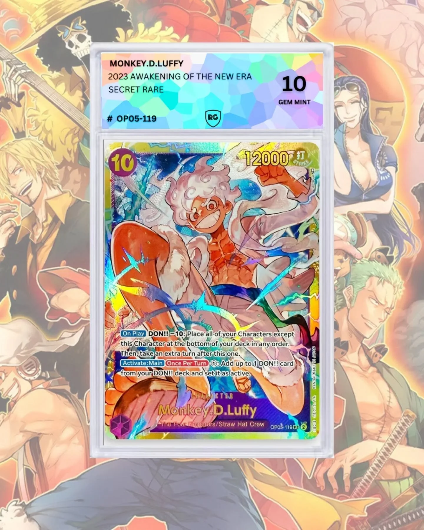 "I&rsquo;m gonna be the King of the Pirates!" 👑⚓️

If you&rsquo;re looking for the New Era, it&rsquo;s right here in this slab. The peak of Luffy&rsquo;s power captured in perfect condition. Absolute perfection.
This isn't just a card; it&