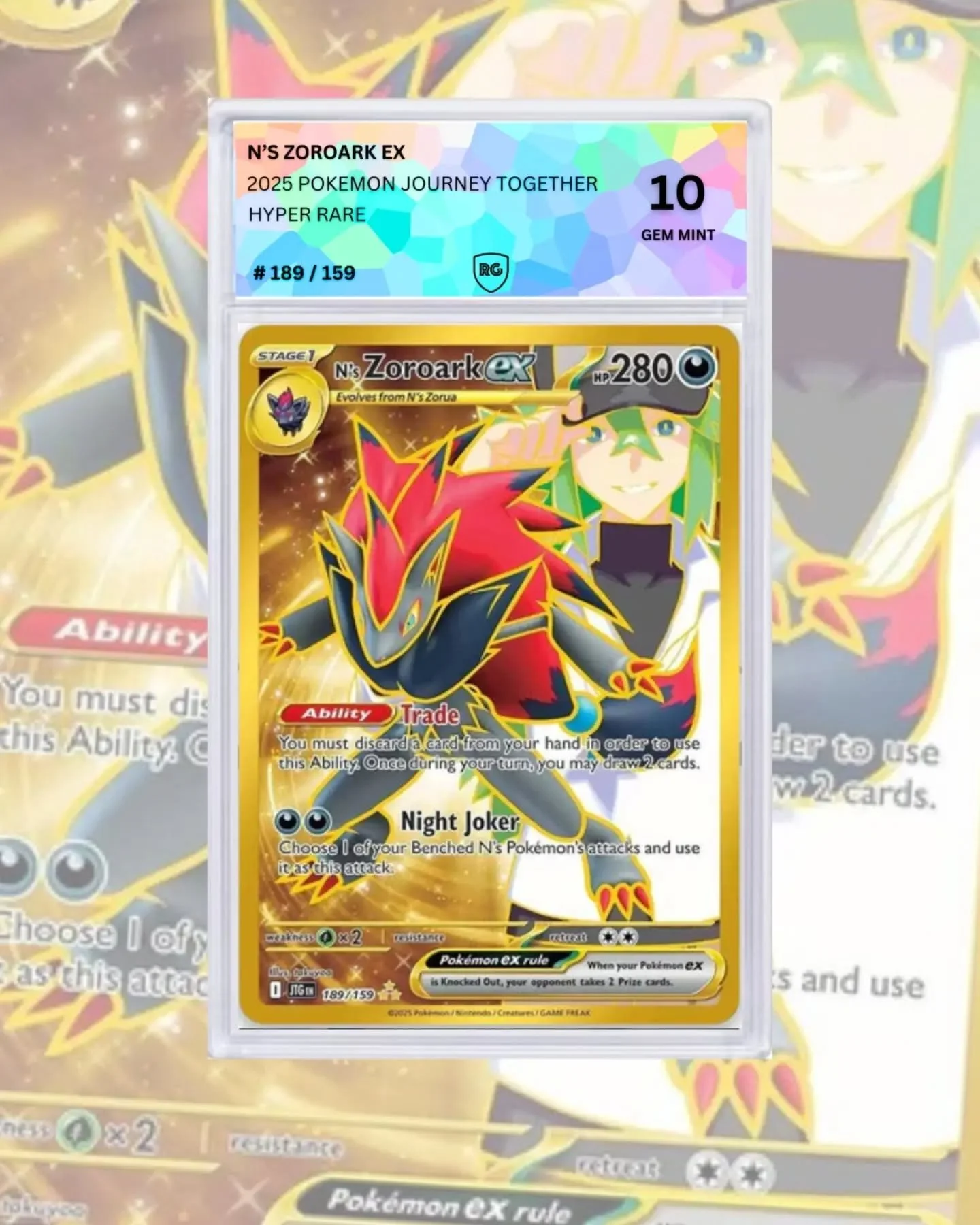 A Masterpiece Returns to its Trainer! 🐉✨
We just finished grading this absolute STUNNER from the 2025 Journey Together set, and the results are in: GEM MINT 10! 💎

This Hyper Rare N&rsquo;s Zoroark ex is a perfect blend of nostalgia and modern powe