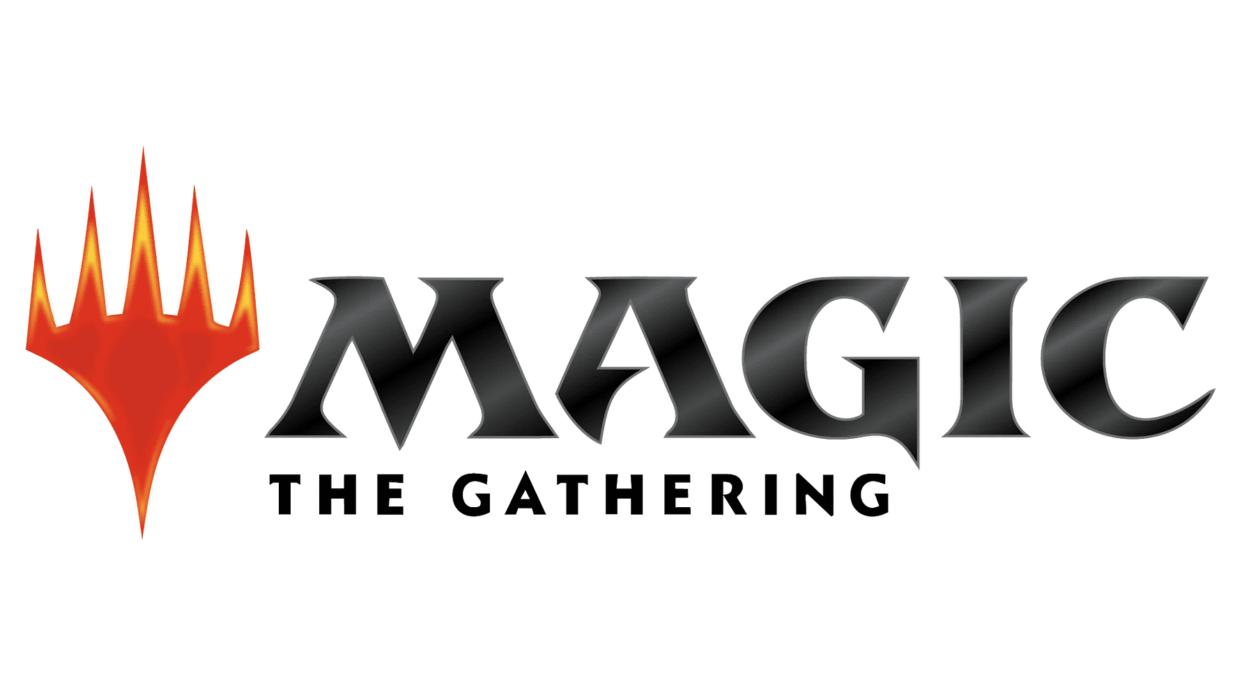 Magic: The Gathering logo with a red flame-like emblem and black text