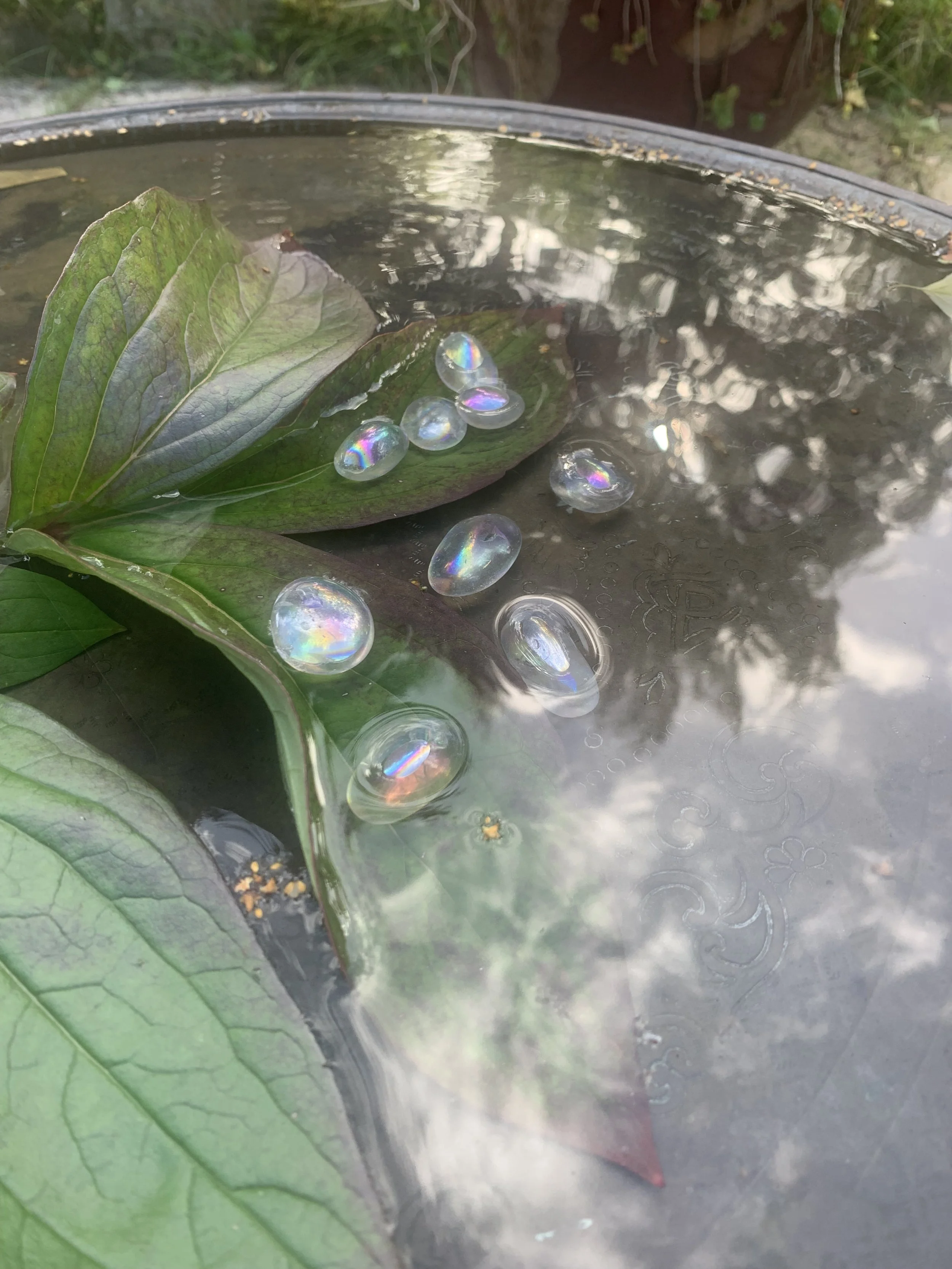 Clear Quartz Aura Tumbles: The Alchemist’s Mirror