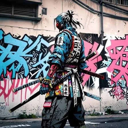 samurai rebel graffiti