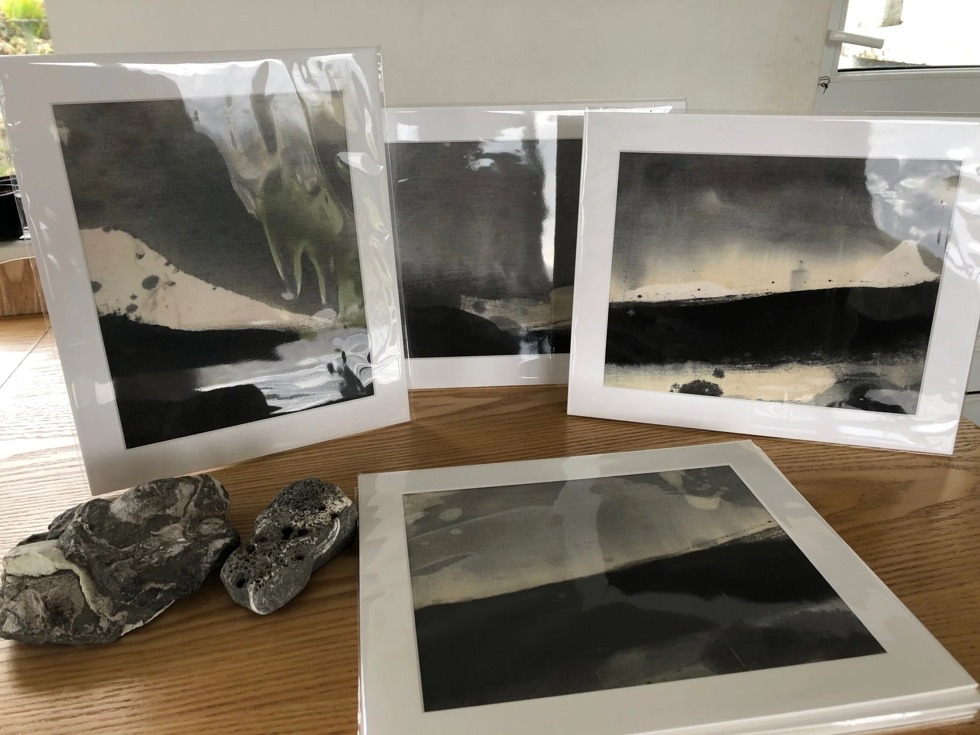 A series of paintings in black &amp; white exploring the landscape through tone and contrast