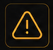 Warning icon with exclamation mark inside a triangle