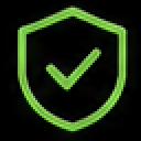 Green shield icon with a check mark inside