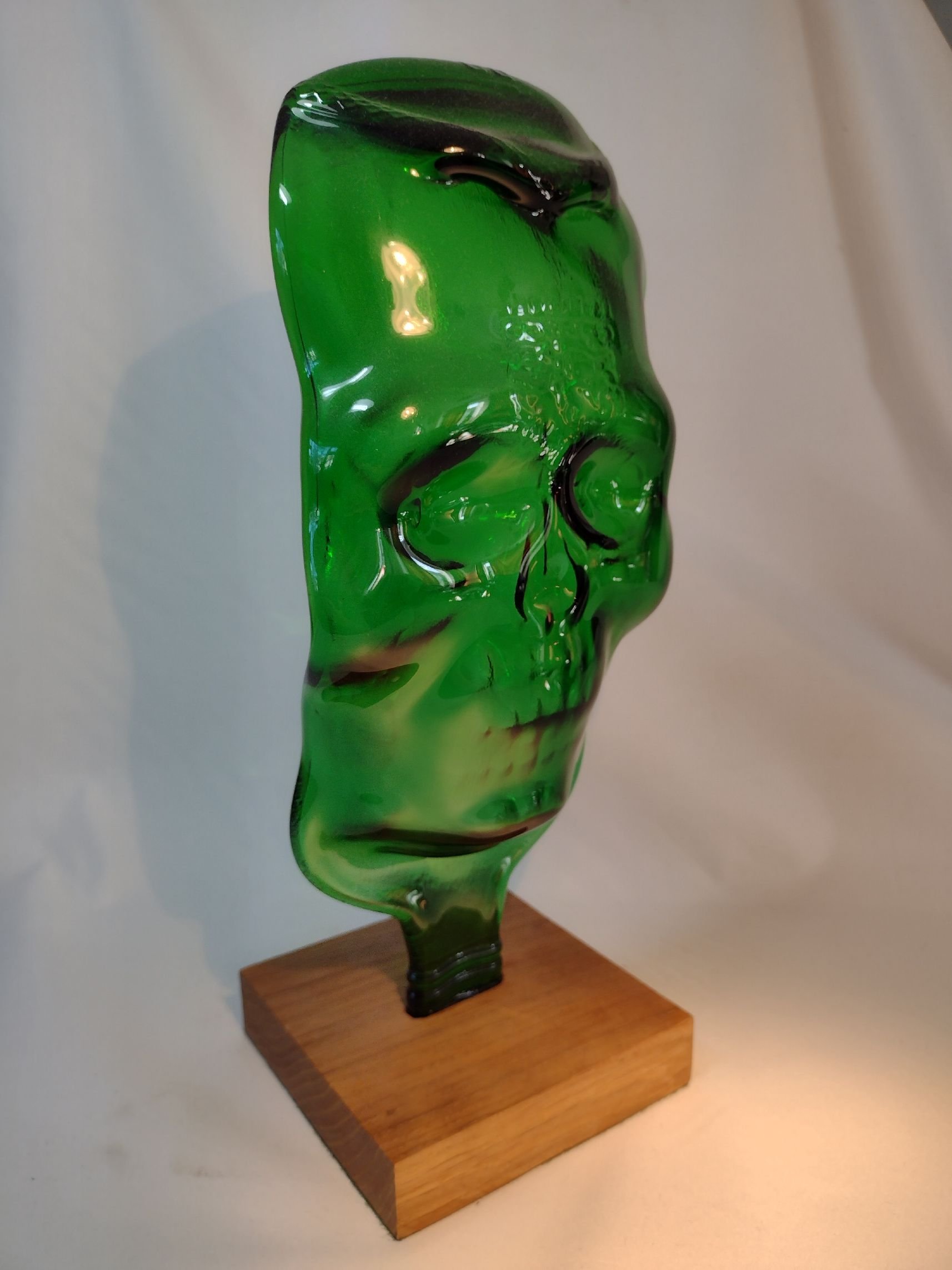 Gin bottle skull sculpture