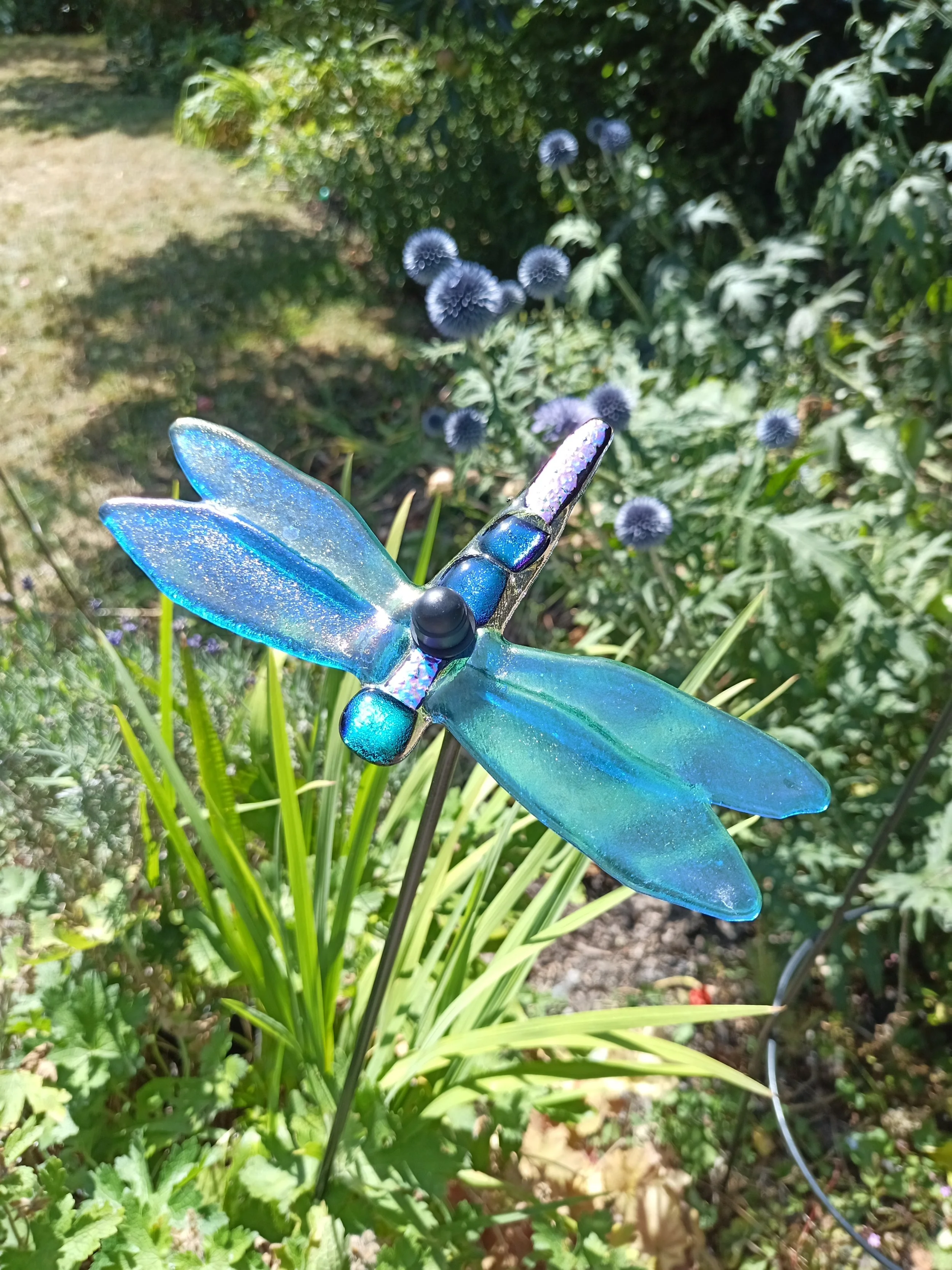 Fused glass dragonfly