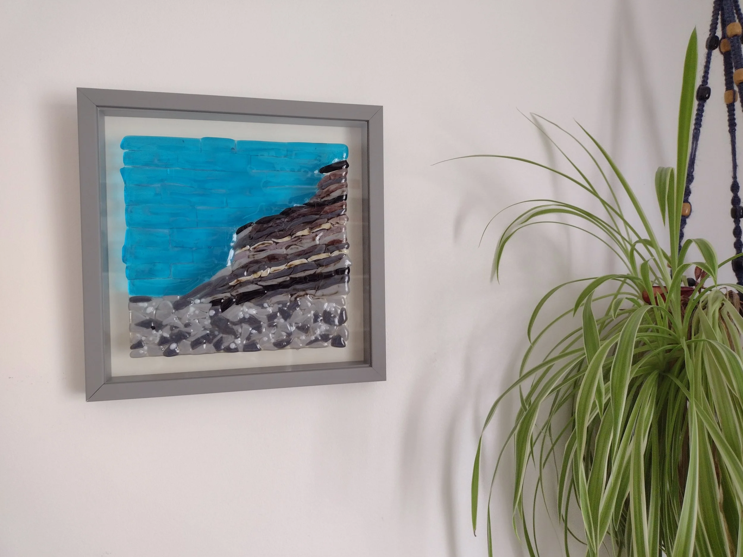 Cliff at Kilve glass picture