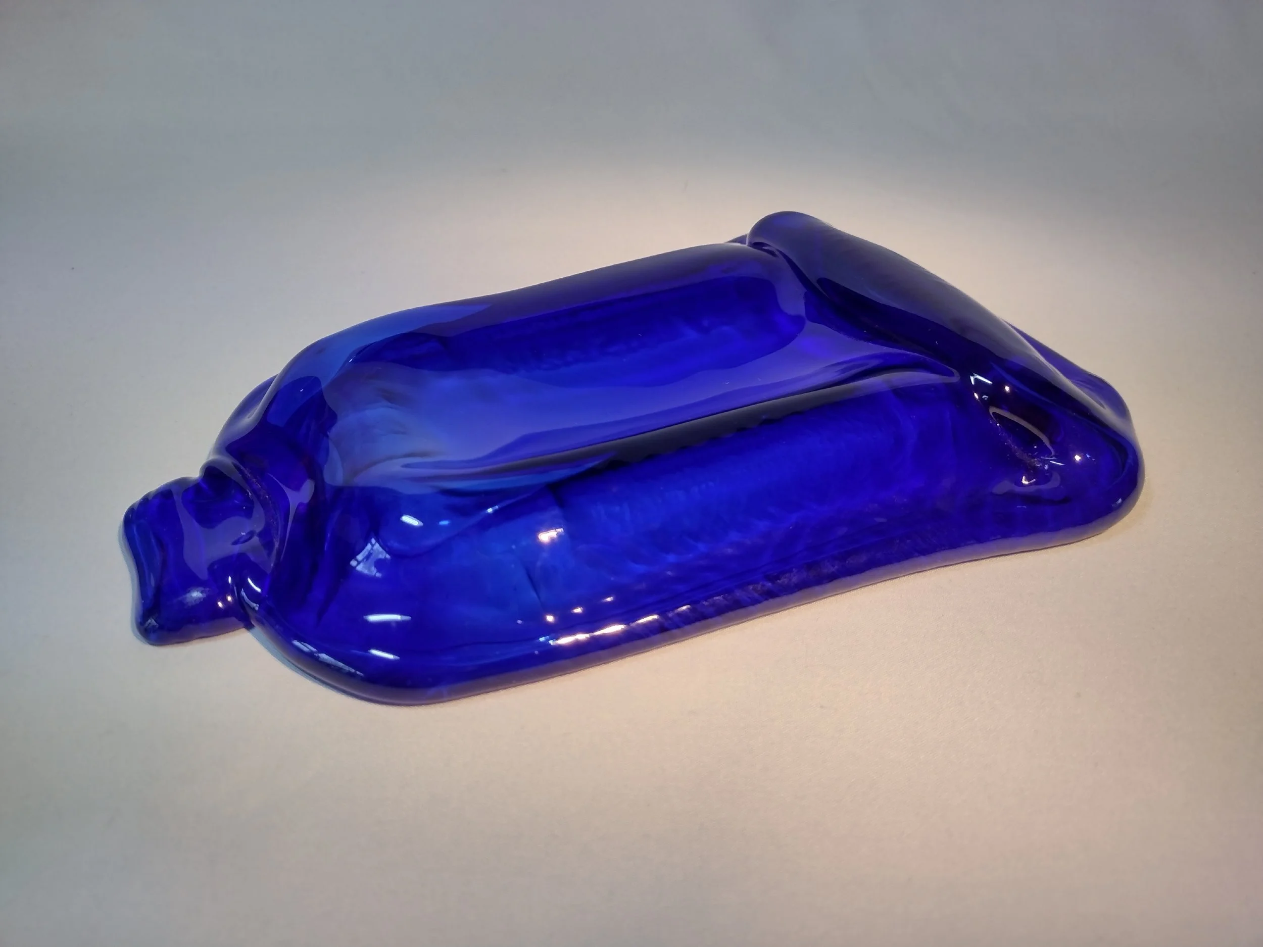 Slumped whisky bottle dish