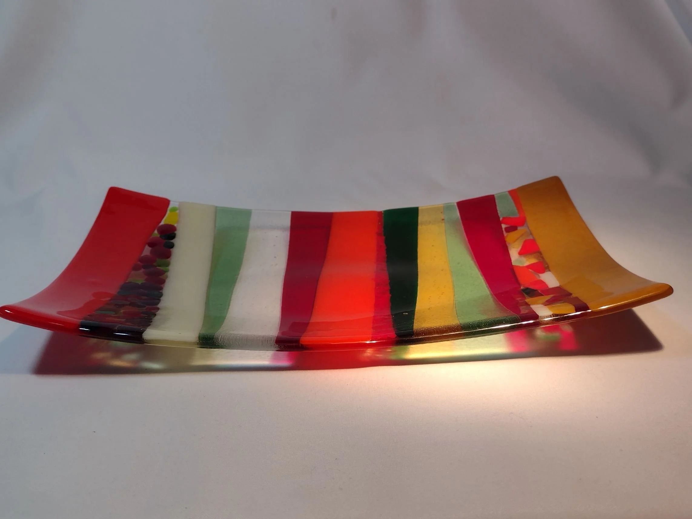 Glass platter in autumnal colours