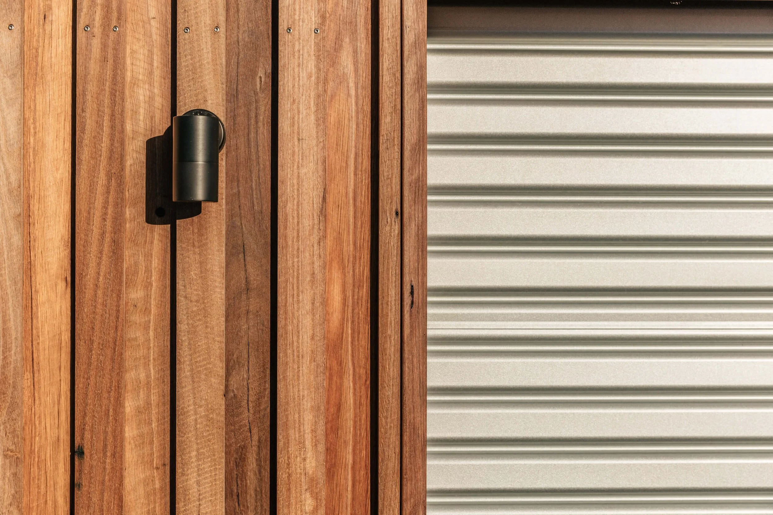 Timber and metal wall detailing