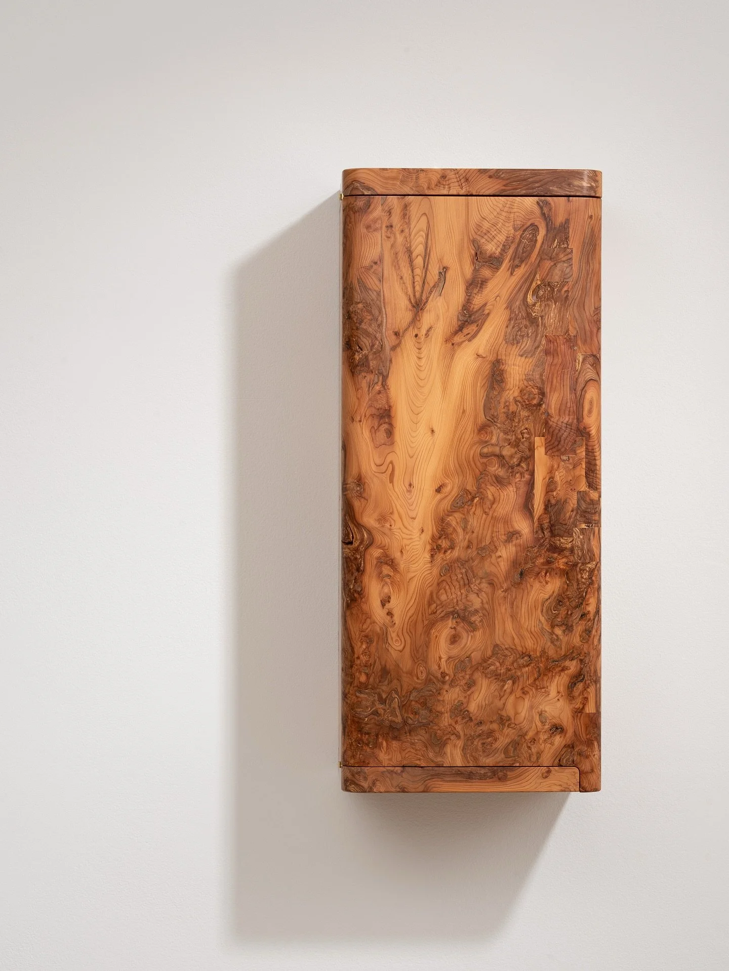 &ldquo;Kintsugi&rdquo; &mdash; Cabinet in burr yew
This piece has been a journey. Burr yew is full of inclusions and voids, and in this cabinet alone I&rsquo;ve made 23 patches. I&rsquo;ve come to really enjoy the process of making material once &lsq