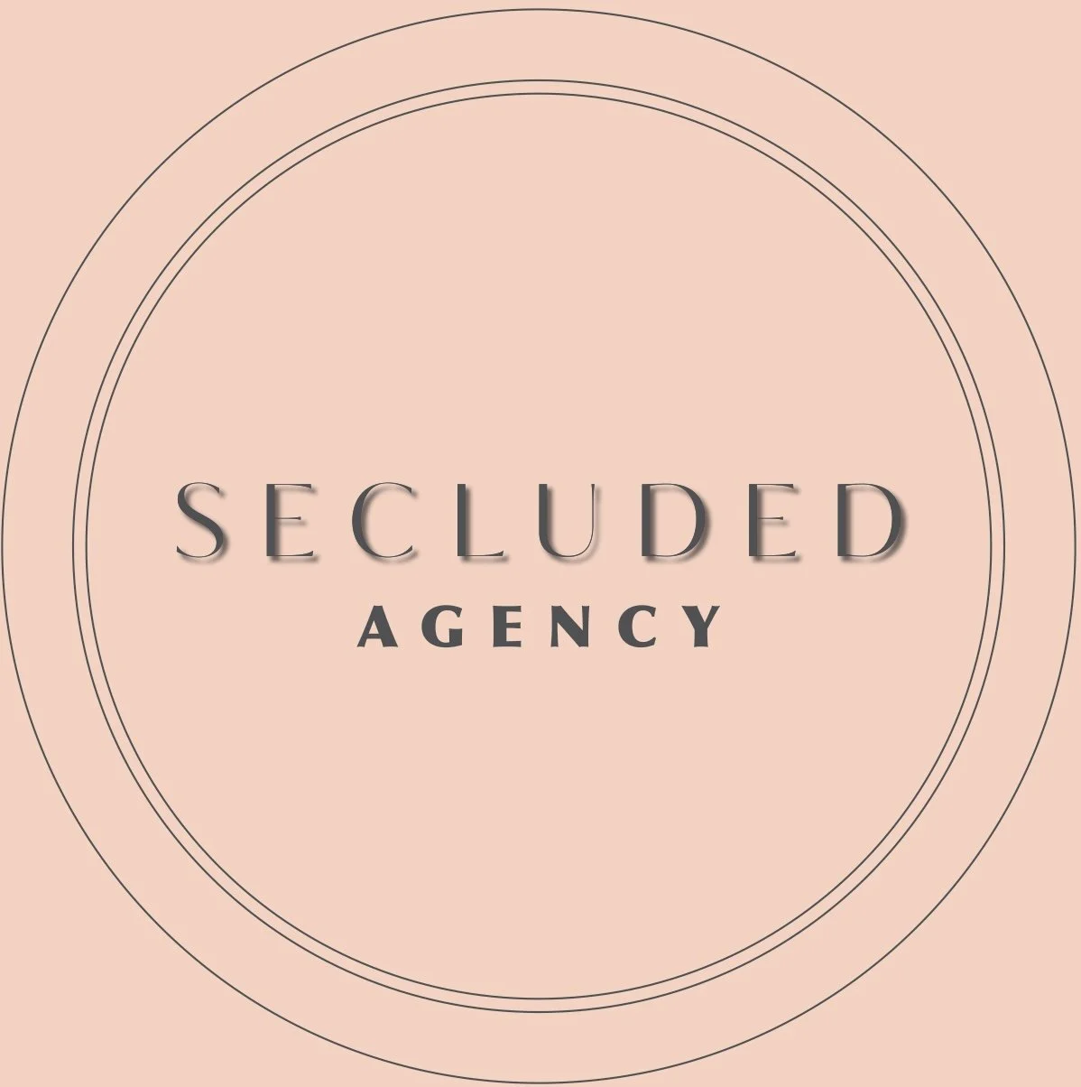 Official logo for Secluded Agency - a boutique social media agency specialising in luxury lifestyle and brand elevation. Designed in circular lines and stylish black font.