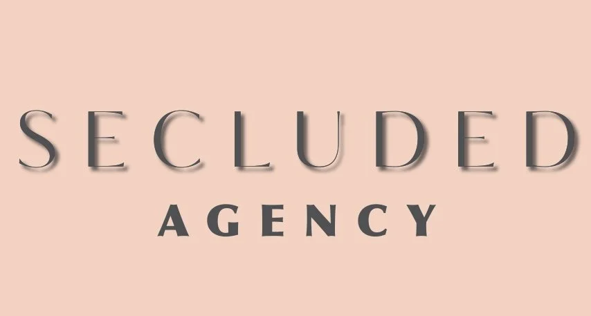 Secluded Agency logo on a pink background with stylized text.