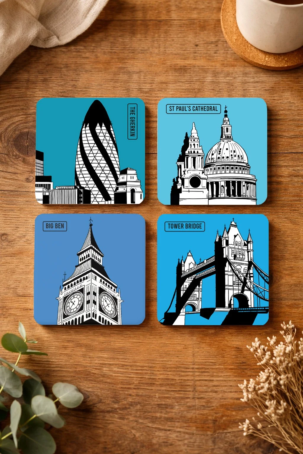 London Ceramic Coaster Set of 4