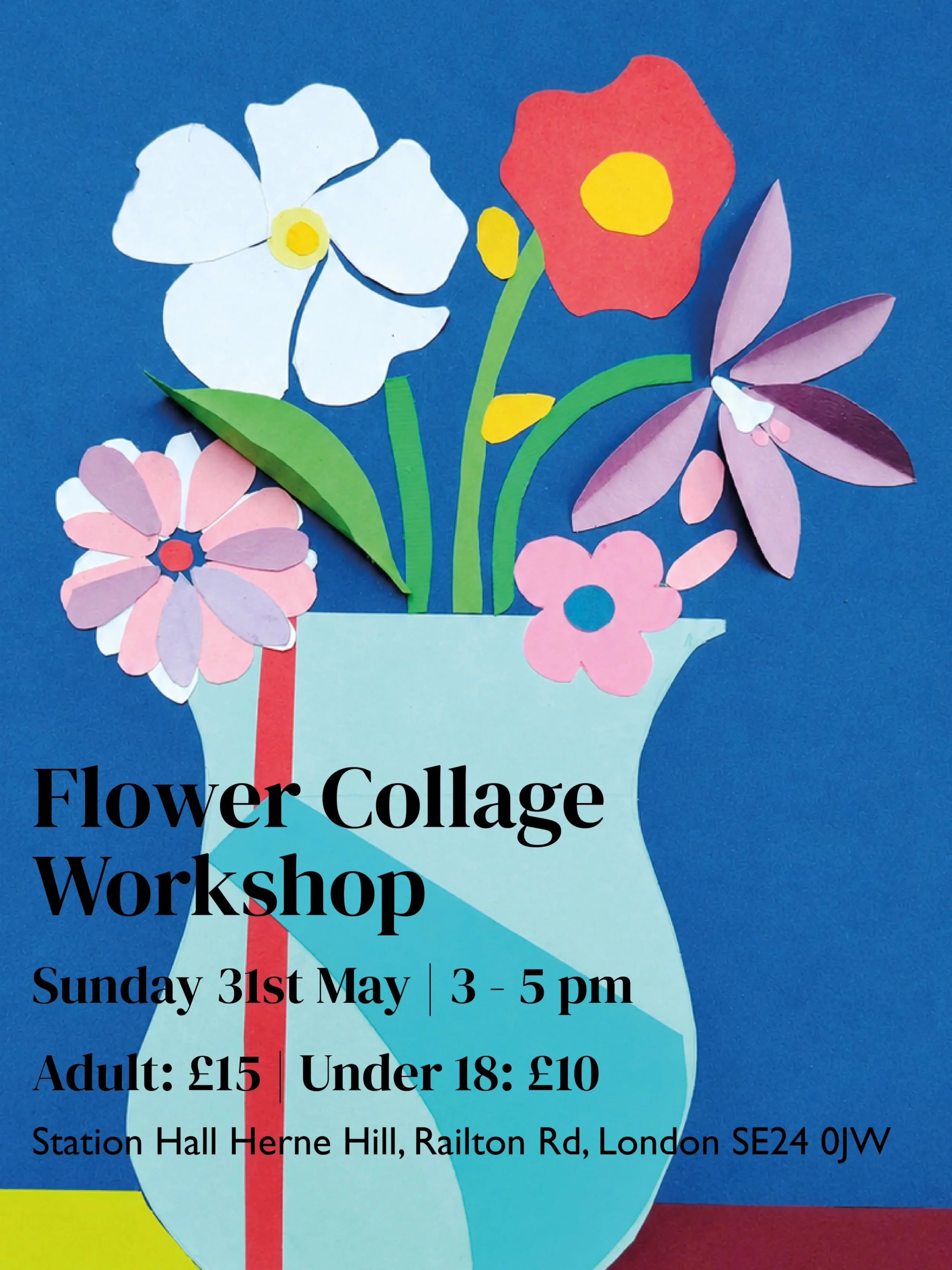 Flower Collage Workshop at Herne Hill 💐

Join us on Sunday 31st of May at the @stationhall_hernehill, to create your own colorful collage flower bouquet.

With the incredible help of @amberandgreenstudio , we'll have pre-cut shapes: flowers, leaves,
