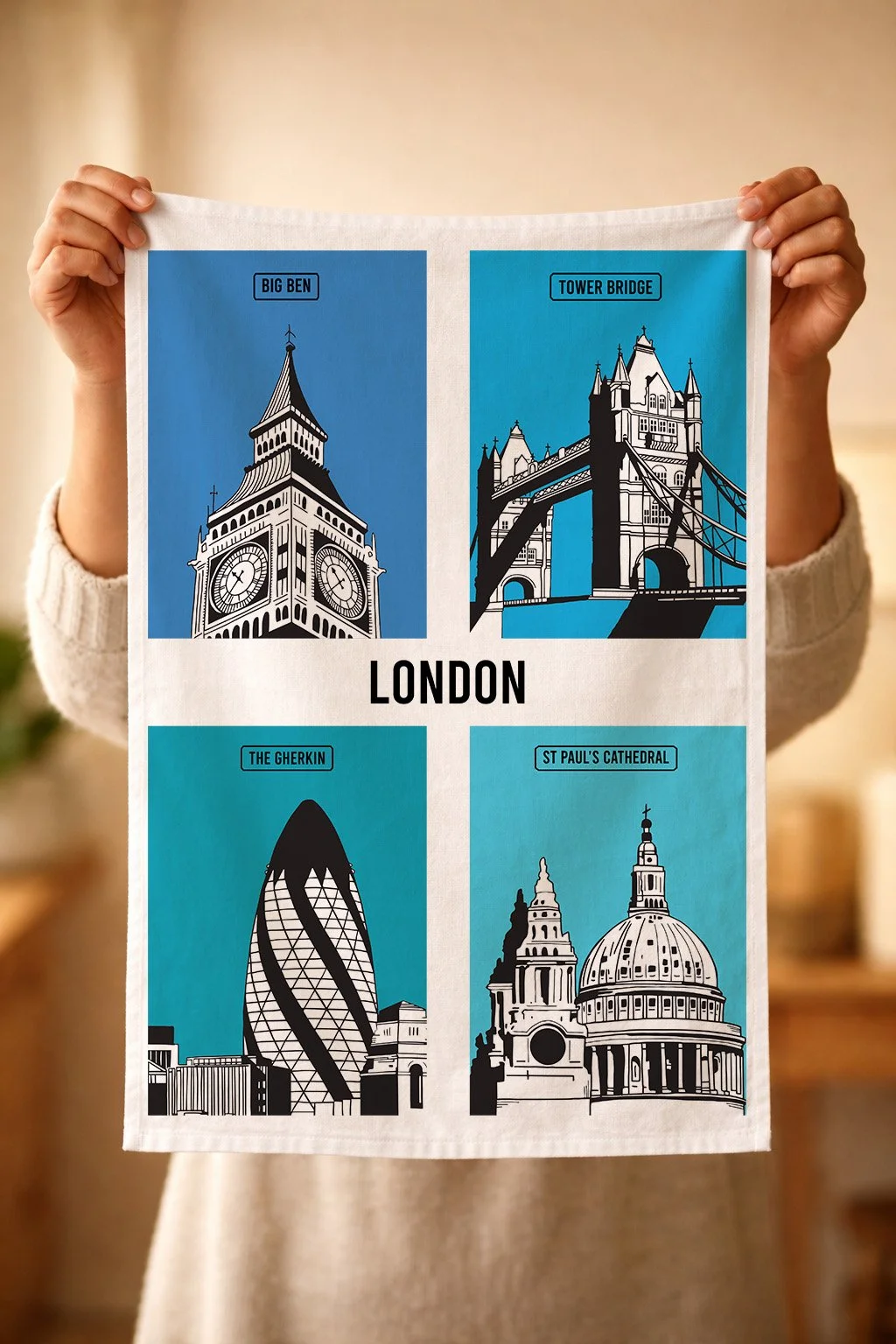 London Cotton tea Towel